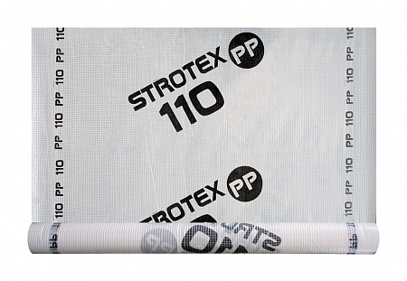 Пленка гидро-ветрозащитная армированная STROTEX 110 PP (75м2)